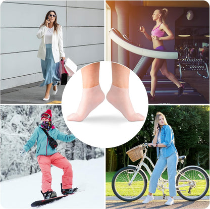 🔥Get 3 items when you buy 1！✨️Enjoy a foot spa anytime anywhere！👣Moisturizing Foot Mask Exfoliating Silicone Socks Beach Protective Socks(3pcs)