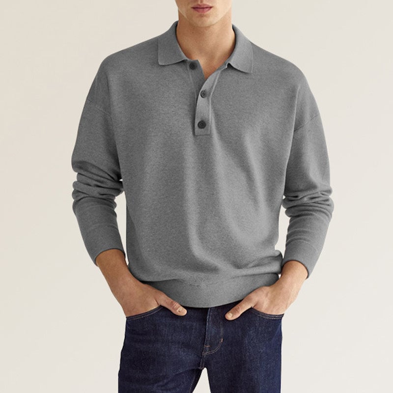 Men's Casual Loose Lapel Long Sleeve Shirt