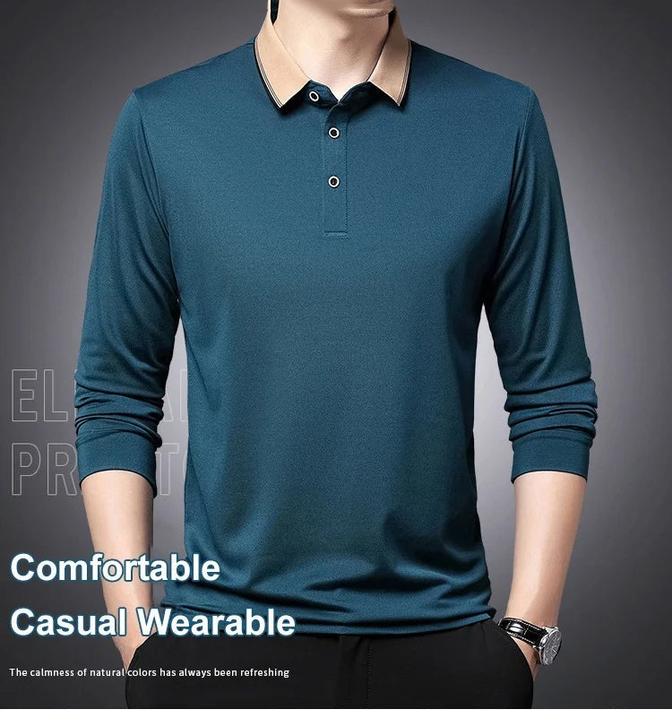 Collar Long Sleeved Men's Shirt