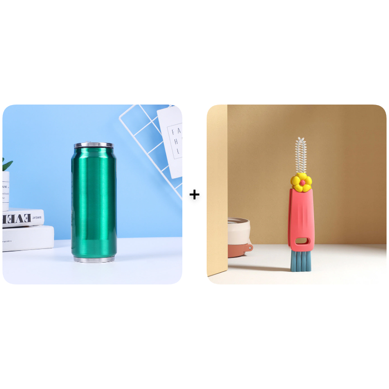 🥤Double-walled, insulated stainless steel cup in the shape of a cola can.