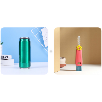 🥤Double-walled, insulated stainless steel cup in the shape of a cola can.