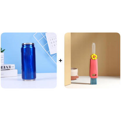 🥤Double-walled, insulated stainless steel cup in the shape of a cola can.