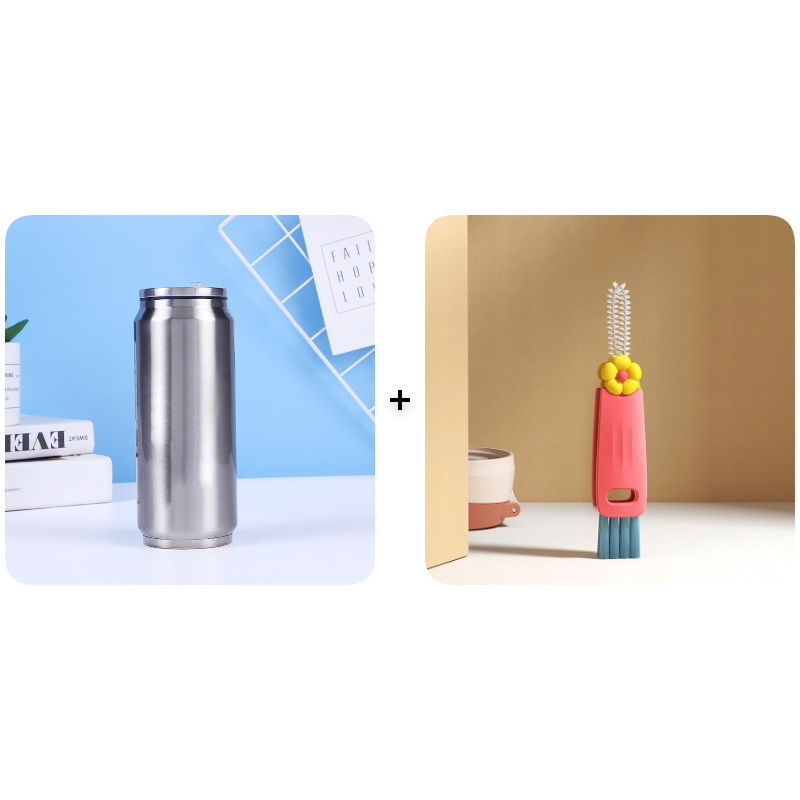 🥤Double-walled, insulated stainless steel cup in the shape of a cola can.