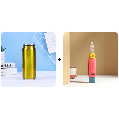 🥤Double-walled, insulated stainless steel cup in the shape of a cola can.