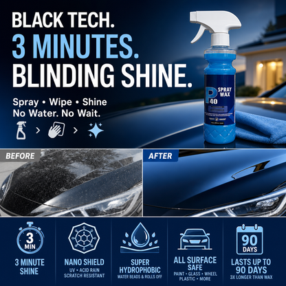 🚗 BUY 2 GET 1 FREE! ✨ Car Detailing Liquid Wax Spray – Hydrophobic & UV protection – Quick shine, no streaks – perfect for paint, glass or plastic – easy spray-on formula 🧼