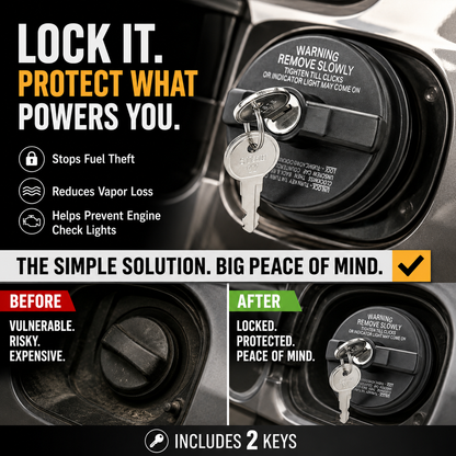 🔒 Locking Fuel Cap – Anti-Theft, Precision Seal, Prevents Fuel Vapor Leak – Includes 2 Keys (OEM Fit)