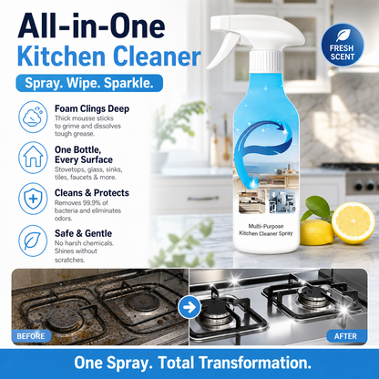 🥳2026 HOT SALE🥳💞50K+ SOLD!🧼🌿 Stubborn Grease? Gone in Seconds! Powerful Multi-Surface Kitchen Spray. ✨🍳