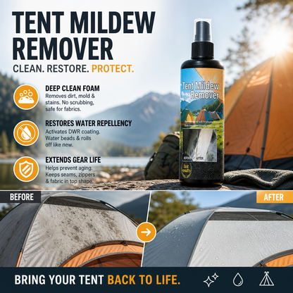 🥳2026 HOT SALE🥳💞50K+ SOLD!🧴✨ 50% OFF! Outdoor Mildew Stain Cleaner – Spray on, wipes off mold instantly. Eco‑friendly, won‘t ruin waterproofing. Tent, awning, shower curtain – all like new! 🏕️💪