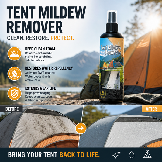 🥳2026 HOT SALE🥳💞50K+ SOLD!🧴✨ 50% OFF! Outdoor Mildew Stain Cleaner – Spray on, wipes off mold instantly. Eco‑friendly, won‘t ruin waterproofing. Tent, awning, shower curtain – all like new! 🏕️💪