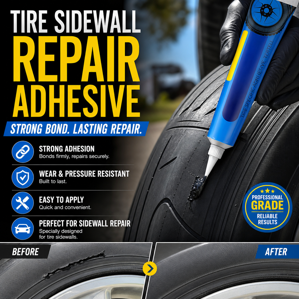 🔥Black Tire Repair Glue for Sidewall Bonding