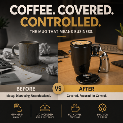 🔥Limited Time Promotion 50% OFF🔥Novelty Gun Mug with Lid for Office & Home