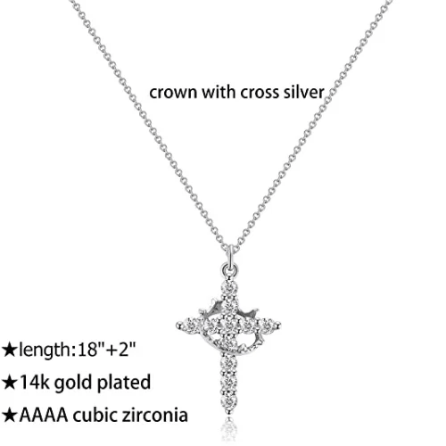 🎁2025 New Crown with Cross Pendant Necklace