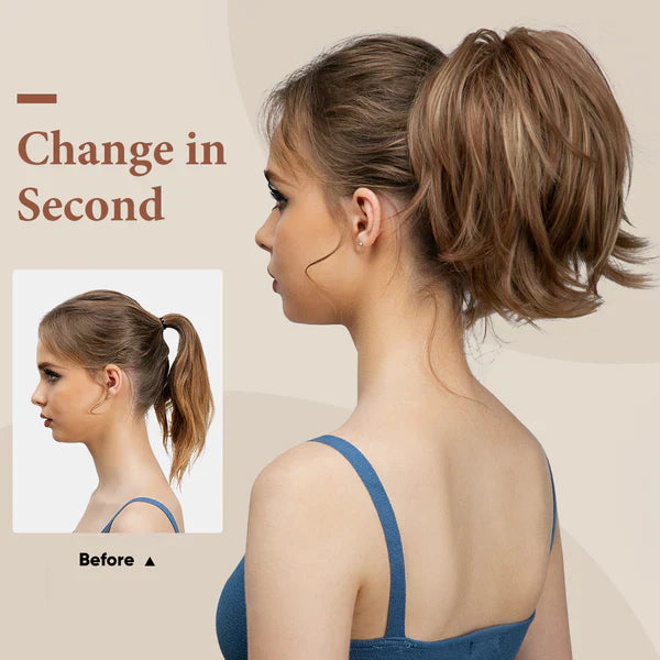 Synthetic Claw Clip In Ponytail Hair Extensions Diy Hairpiece Hair Bun