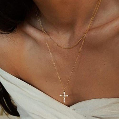 🎁2025 New Crown with Cross Pendant Necklace
