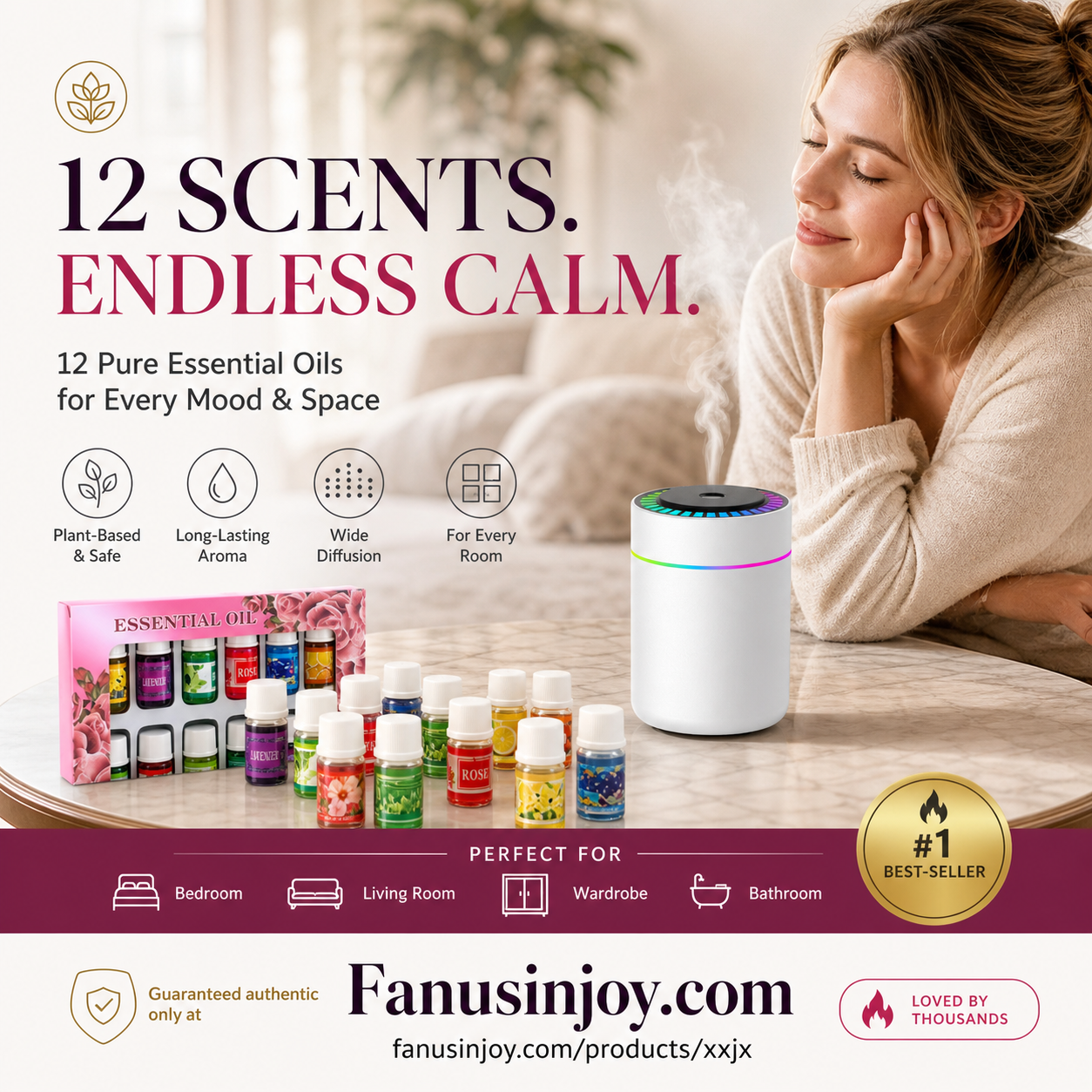 🎁🌺The fresh scent lifts your mood！🌷12-Pack Water Soluble Essential Oils Set