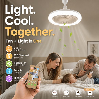 📢📢50% OFF !! ⏰ LED Ceiling Fan with Remote Control & Three-Colour Dimming – 3 Speeds, Quiet Motor – Perfect for bedrooms, living rooms or offices – energy-saving and silent 🔇