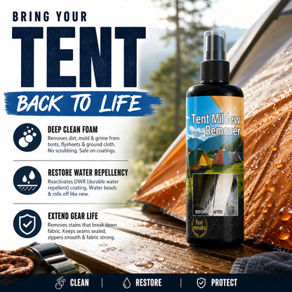 🥳2026 HOT SALE🥳💞50K+ SOLD!🧴✨ 50% OFF! Outdoor Mildew Stain Cleaner – Spray on, wipes off mold instantly. Eco‑friendly, won‘t ruin waterproofing. Tent, awning, shower curtain – all like new! 🏕️💪