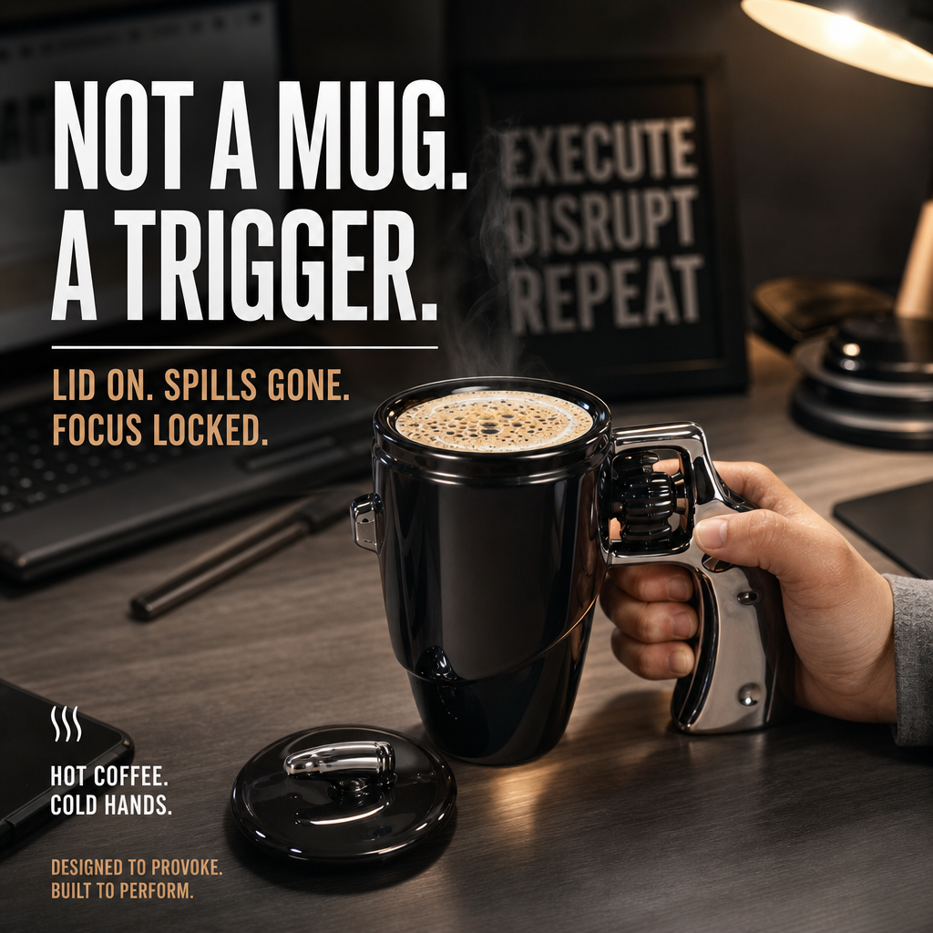 🔥Limited Time Promotion 50% OFF🔥Novelty Gun Mug with Lid for Office & Home