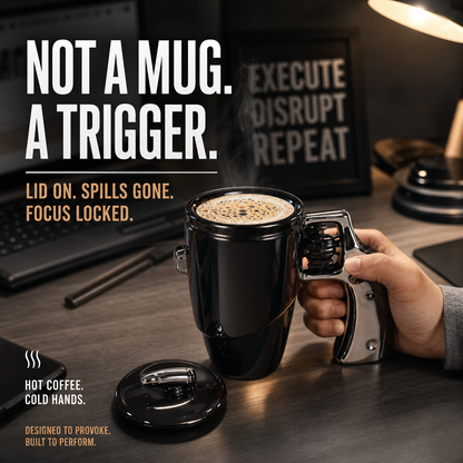 🔥Limited Time Promotion 50% OFF🔥Novelty Gun Mug with Lid for Office & Home