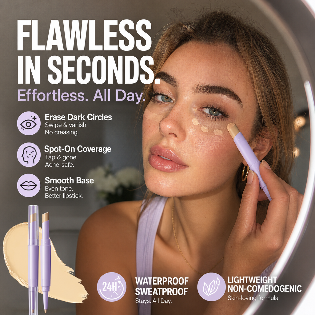🔥Limited Time Promotion 50% OFF🔥2-in-1 Concealer Pen – 24H Waterproof & Flawless Finish
