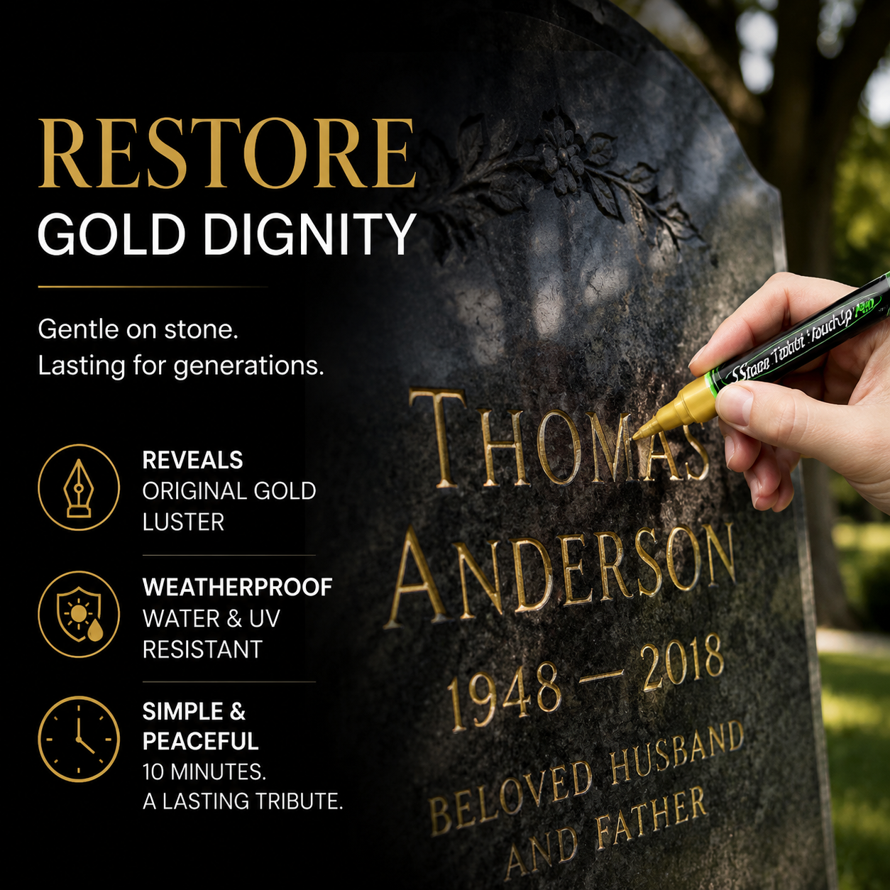 🐦Golden Tombstone Marker Pen
