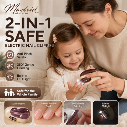 🎉 2026 Sale — Over 113,000 Sold! ✂️ 2-in-1 Smart Electric Nail Clipper & Polisher – Anti-Pinch Safety & LED Light 💅