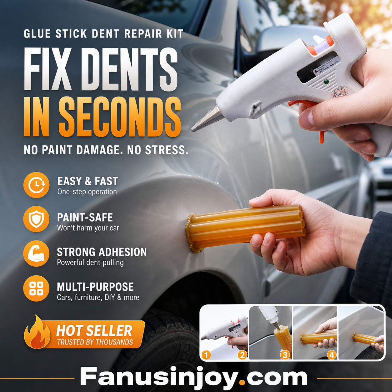 ✨️Buy X Get X Free! 🛠️Fix car dents effortlessly! 🚗Paintless Dent Repair Glue Stick for Car