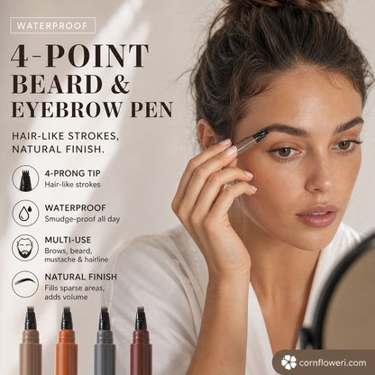 🔥Last Day-Buy 1 Get 1 Free!🎁50K+ SOLD! Almost Gone ✨✏️ Waterproof 4-Tip Beard & Eyebrow Pen – Smudge-Proof, Natural Look & Long-Lasting 🌟