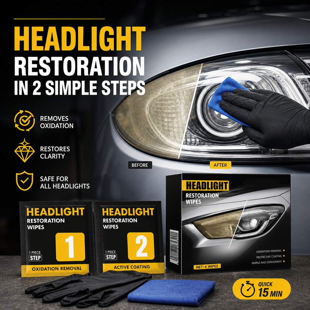 📢📢Buy 5 get 5 free⏰2-Step Car Headlight Restoration Wipe Kit