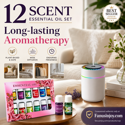 🎁🌺The fresh scent lifts your mood！🌷12-Pack Water Soluble Essential Oils Set
