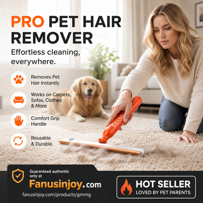 ❄️Summerfresh 50% OFF!🐶Pet Hair Remover for Carpet and Upholstery – Reusable Hair Remover with Metal Edge and Ergonomic Grip