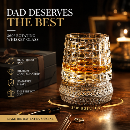 🔥360° Rotating Whiskey Glass Tumbler