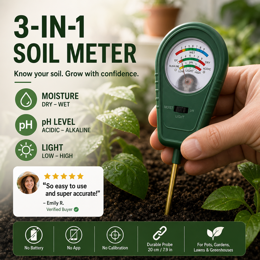 🔥Limited Time Promotion 50% OFF🔥3-in-1 Soil Detector with Pointer Display