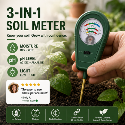 🔥Limited Time Promotion 50% OFF🔥3-in-1 Soil Detector with Pointer Display