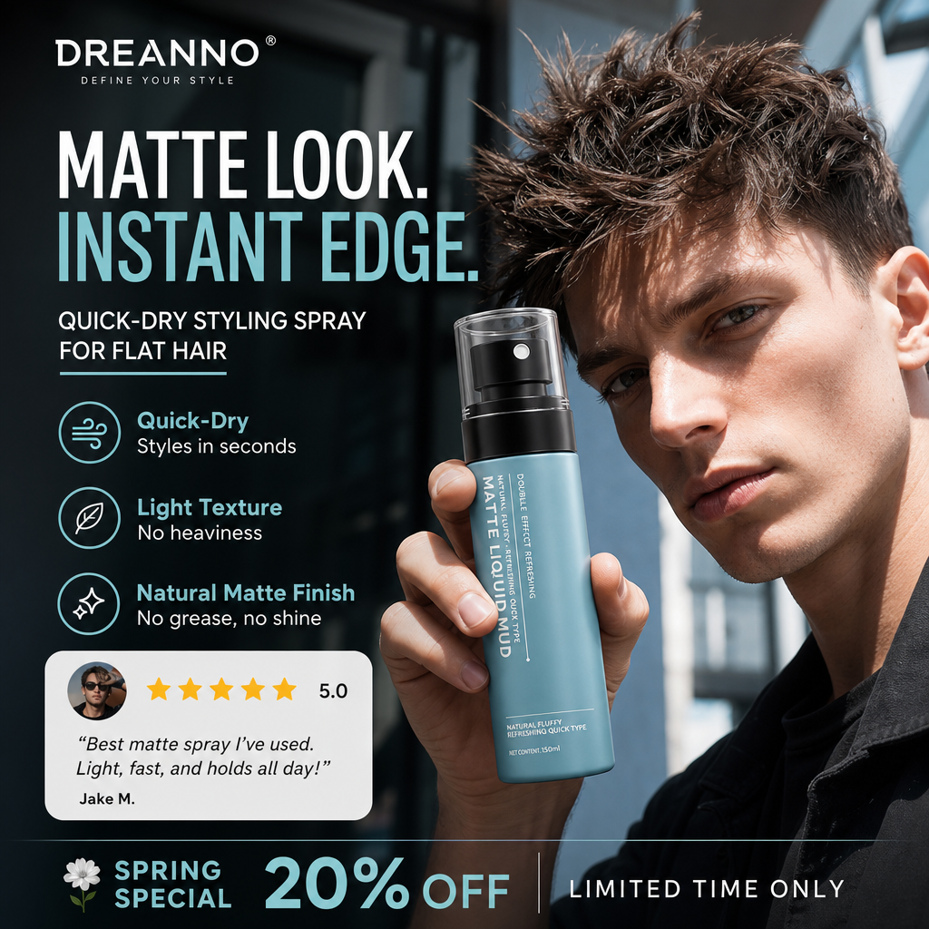 🔥Last day of the limited-time 50% off sale!🔥Men's Quick-Dry Matte Styling Mud Spray
