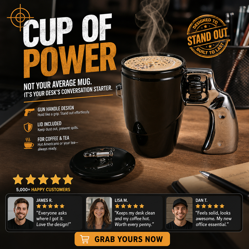 🔥Limited Time Promotion 50% OFF🔥Novelty Gun Mug with Lid for Office & Home