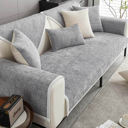 🔥Simple Striped Chenille Anti-scratch Couch Cover