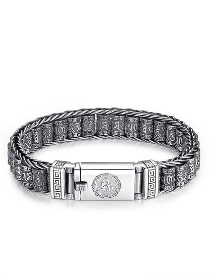 💎 50% OFF! 💎 Six Character Truth Prayer Wheel Bracelet – Tibetan-Inspired, 925 Silver Plated & Symbol of Luck