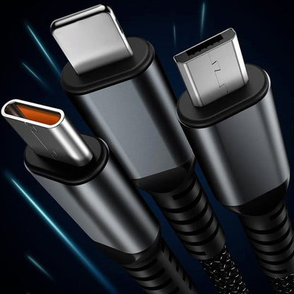 🎁Hot Sale 50% OFF⏳Transparent Luminous 3-in-1 Super Fast Charging Cable