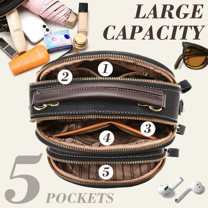 2024 Classic Multi-function Compartment Leather Crossbody Bag