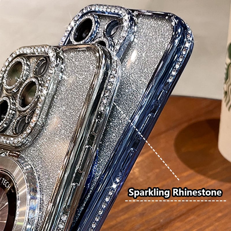 Glitter Rhinestones Magnetic iPhone Case with Invisible Stand（50% OFF）