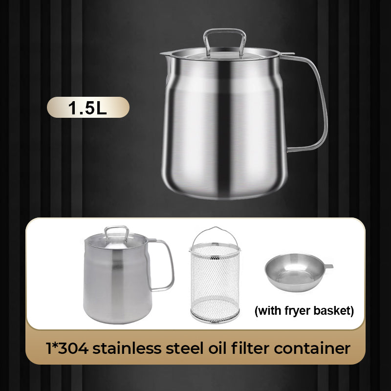 Multi-Function Large Capacity Stainless Steel Oil Filter Container