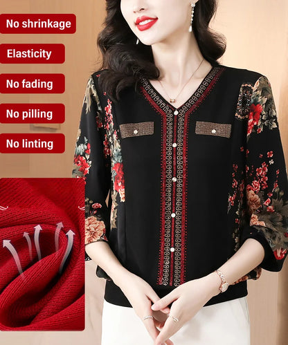 Stylish V-neck Rhinestone-embellished Top For Spring