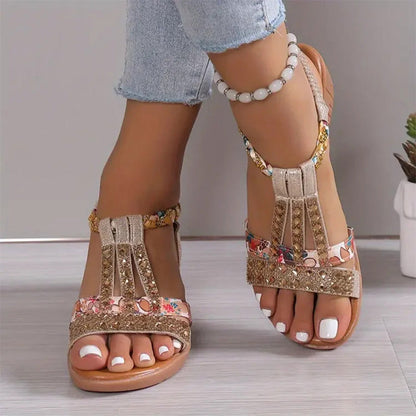 🔥New Hot Sale🔥Women's New Summer Rhinestone Open Toe Sandals