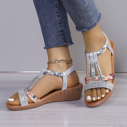 🔥New Hot Sale🔥Women's New Summer Rhinestone Open Toe Sandals