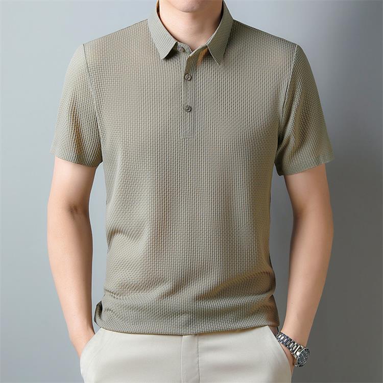 🎁Hot Sale ⏳New Silk Business Casual Solid Color T-shirt