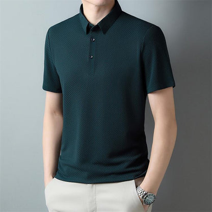 🎁Hot Sale ⏳New Silk Business Casual Solid Color T-shirt