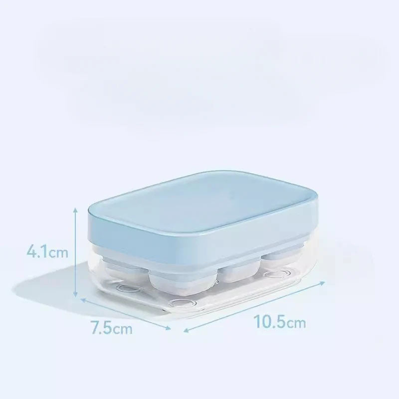 6-Grid Food-Grade Easy-Release Mini Ice Cube Tray