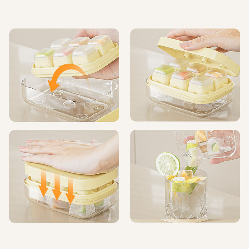 6-Grid Food-Grade Easy-Release Mini Ice Cube Tray