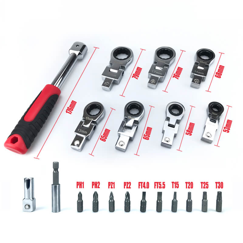 🛠️20-piece ratchet wrench with box